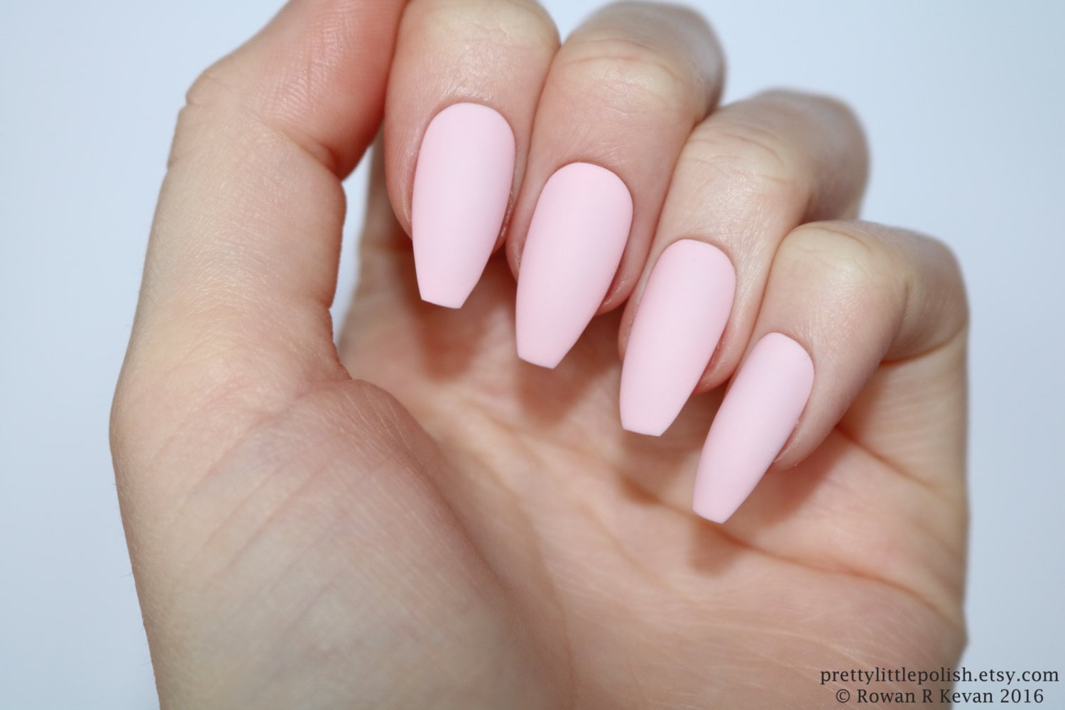 1. "Pastel Pink Coffin Nails for Spring" - wide 1