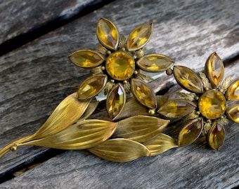 Citrine Joseff Flower Pin