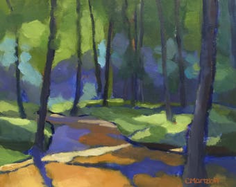 In the Woods Small Landscape Oil Painting on Canvas