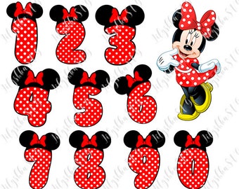 Minnie mouse numbers | Etsy