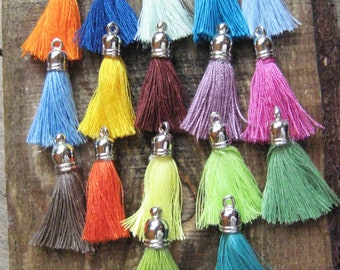 Cotton Tassels, DIY Jewelry Tassel, Boho Tassel, Bag Charm Tassel, Tassels for Jewelry, 3cm Tassel, Small Tassel - Mix and Match Colors