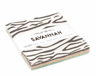 SUMMER SALE - Savannah - Charm Pack - Gingiber - Moda Fabric