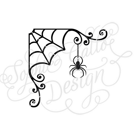 Download Halloween Spider Web Flourish SVG DXF digital download file