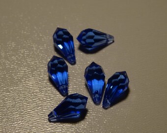 TEARS SWAROVSKI 11X5.5 MM X 6 Sapphire