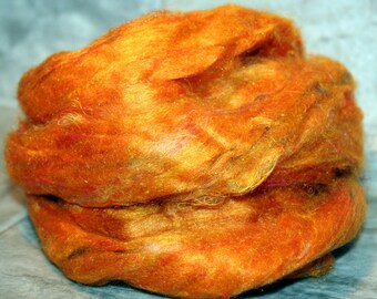 Sarisilk blended silk waste, felting silk, recycled silk waste, felting silk, silk fiber, dyed silk waste, spinning silk, silk 1/2oz. G21818