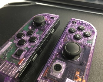 Custom Atomic Purple Nintendo Switch Joy-Con Controller Clear JoyCon
