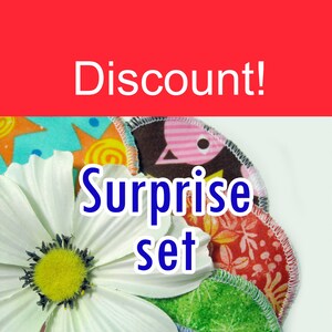 Makeup remover pad - Reusable facial scrubbies - SURPRISE SET - Set of 7 - Minky reverse - Washable - Eco-friendly
