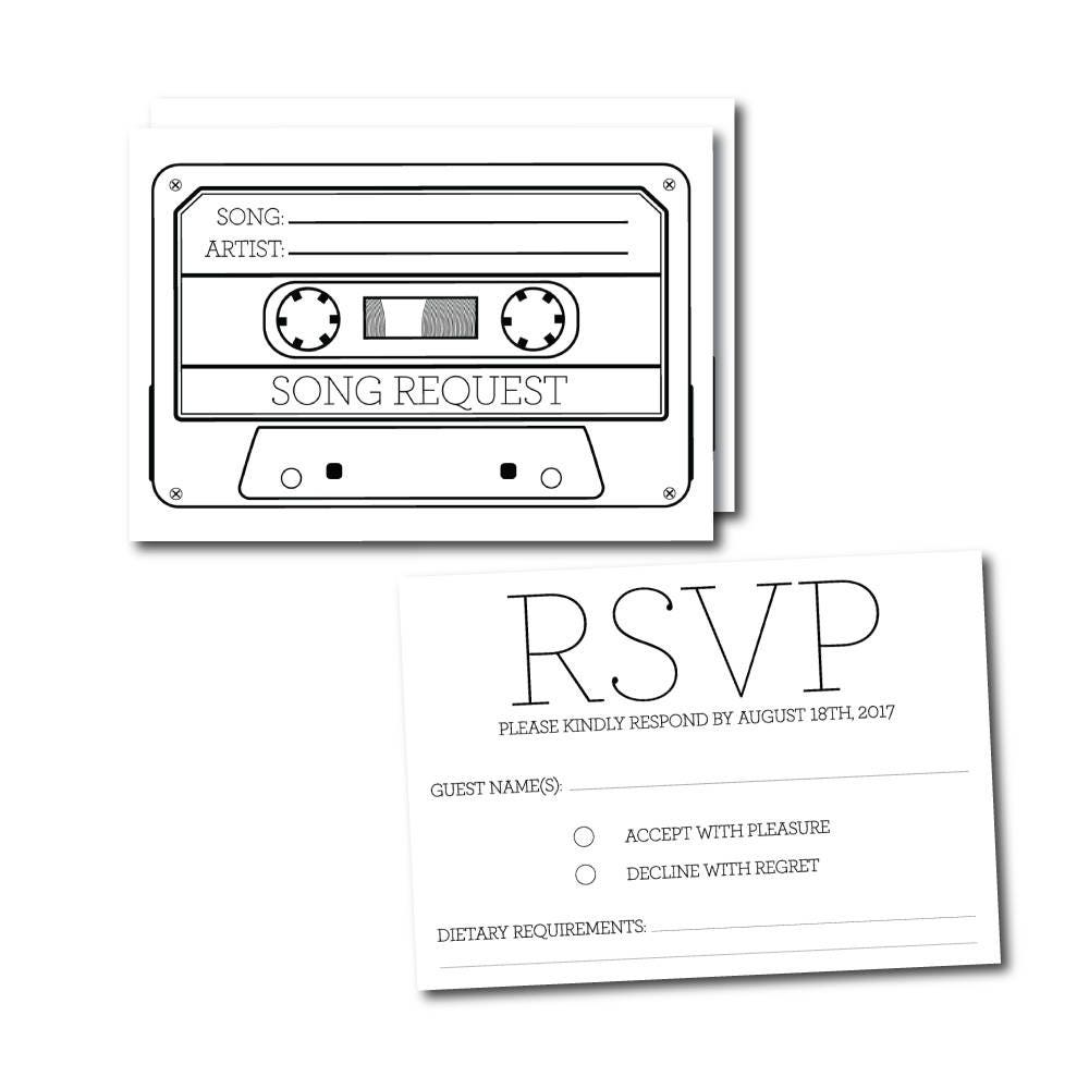 RSVP Song Request Cards // Wedding Invitation RSVP Wedding
