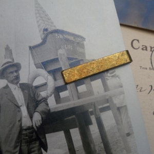 brass tie bar / vintage tie clip / brass tie clip / TEXTURED TIE BAR