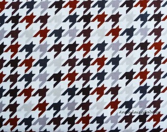Gray & Brown Houndstooth Fabric, Riley Blake C970-94 Medium Houndstooth, Brown and Gray Houndstooth Fabric, Cotton Quilt Fabric