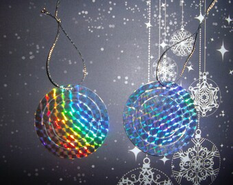 set of 2 Christmas reflective paper balls