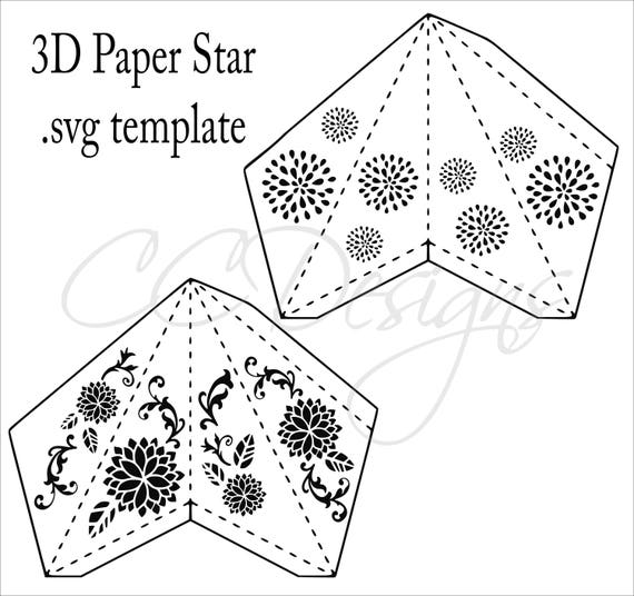 Paper Star Lantern SVG Cut Files DIY 3D Stars Decor Party Decorations Wedding Paper Star Lantern SVG Cut Files DIY 3D Stars Decor Party Decorations Wedding