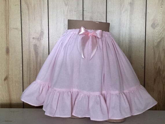 Pink Gingham Skirt Adult Sissy Baby Skirt Crossdresser ABDL