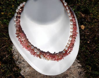Rhodochrosite necklace and beads