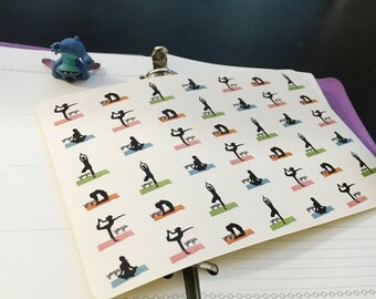 PP032 -- Set of 42pcs little Yoga Life Planner Stickers || Perfect 4 Erin Condren, Limelife, Plum Paper, Filofax Planners