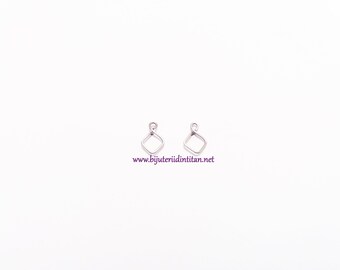 Grade 1 pure titanium earrings with a loop