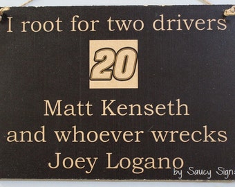 Matt Kenseth wrecks Joey Logano Racing Drivers Sign