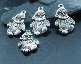 2 silver Penguin charms