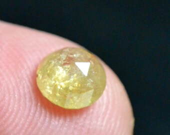 0.95ct 7.9mm round rose cut diamond pale yellow 7.9 by 3.1mm