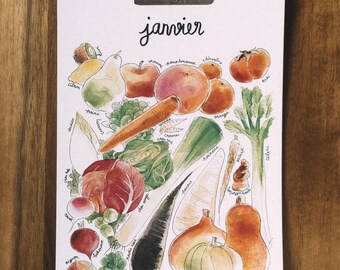 saisonnier fruits & légumes format A5