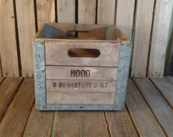 Hood Milk Crate 1957, Wood And Hood Milk Crate,