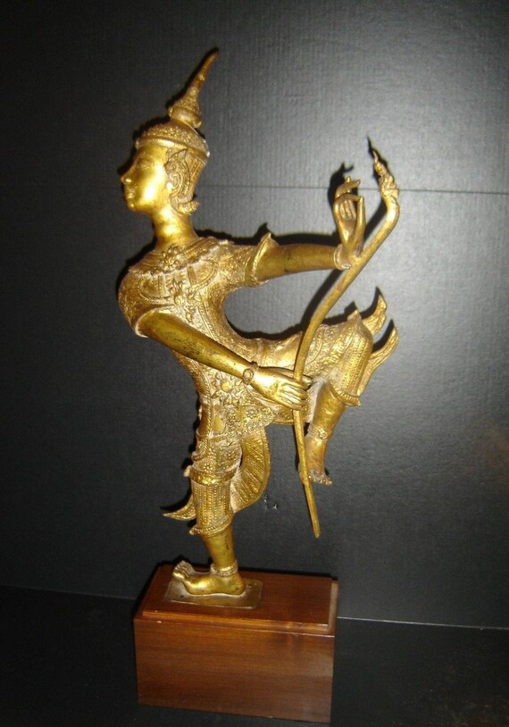 Antique Thailand Thai Bronze Statue Rama Or Prince Phra Aphai