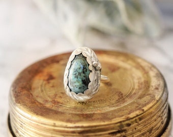 sterling silver turquoise ring turquoise gemstone ring turquoise jewelry southwestern ring sterling silver gemstone ring statement ring