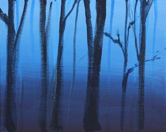 Forest in Blue art print 11x14