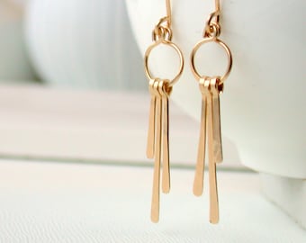 Petite Fringe Earrings. Gold Fringe Earrings. Silver Fringe Earrings. Rose Gold Fringe Earrings. Hammered Metal