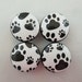 Set of 4 Black and White Paw Prints Cabinet Knobs