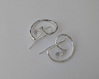 Sterling silver and Czech crystal drop earrings.