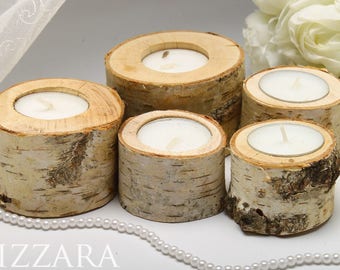 decor rustic candle holder Wood slice country decor Rustic wedding holders Wood candle holders Home Decor Wood Candle Holders rustic candle