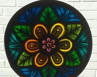 Floral Stained Glass Mandala