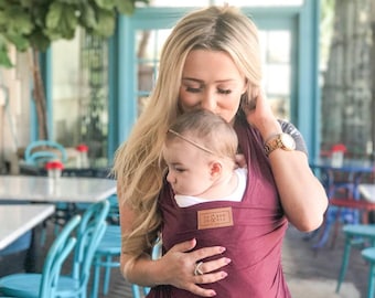 MERLOT Baby Wrap, Baby Carrier, Newborn Wrap, Best Baby Shower or Registry Gift Present, Nursing or Breastfeeding Wrap