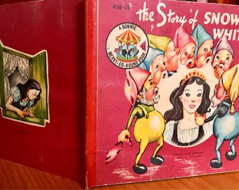 The Story of Snow White, A Bonnie Merry-Go-Round Book, 1951, vintage pop-up book