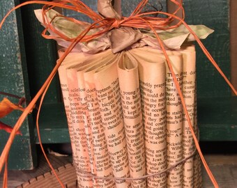 Pumpkin made from pages, Fall pumpkin , Halloween pumpkin, Thanksgiving pumpkin, Pumpkin from Book