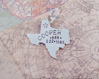 Texas State Pet Tag -choose any state -Handmade Dog or Cat ID Tag