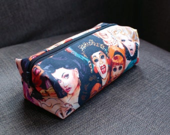 RuPaul's Drag Race illustrated and handmade make-up bag/pencil case. Exclusive to ThatAgnes!