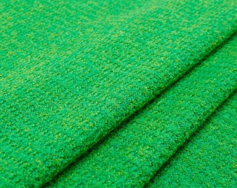 Wool blend fabric knitted—wool fabric,knit fabric, small circle, fresh solid light green for coat, top, dress, sweater craft by the yard