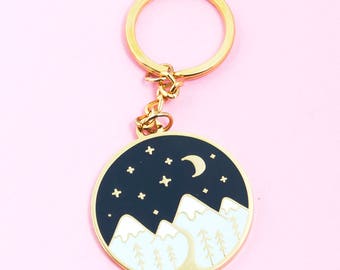 Mountain Keychain | cute keychain, adventure keychain, enamel keychain