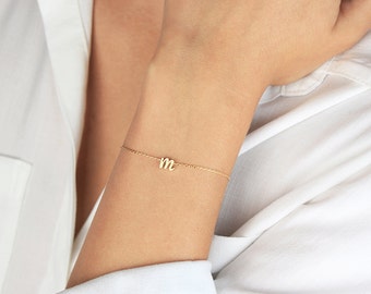 Initial Bracelet B4 • Personalized Bracelet, Monogram Bracelet, Initial Bracelet, Gold Bracelet, Gift For Her, Bridesmaids Gift,