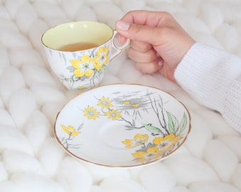 Vintage Royal Stafford English Bone China Tea Cup & Saucer Tea Party