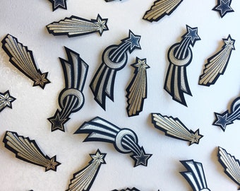 Shooting Star Iron on Patches Pack of 2