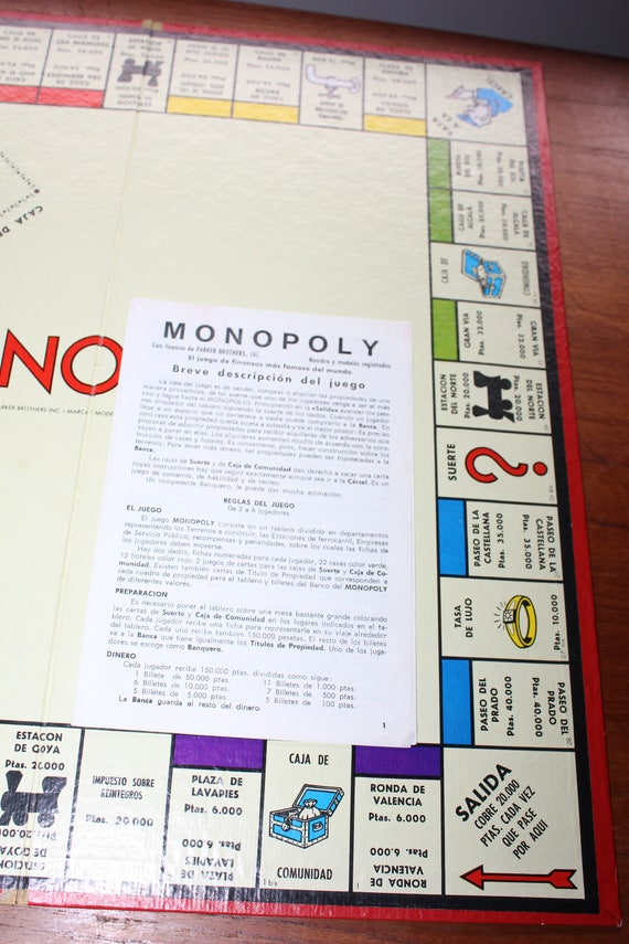 1960s Spanish Monopoly Game Board And Instructions Spain Scrapbooking Art 1960s Spanish Monopoly Game Board And Instructions Spain Scrapbooking Art
