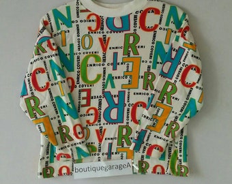 Rare!! ENRICO COVERI sweatshirt spell out pull over 150 size