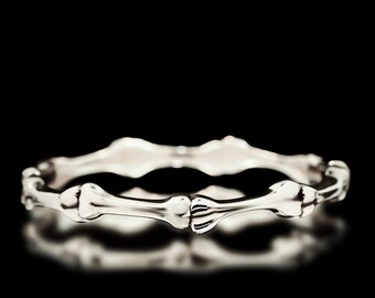 Bone Bangle Sterling Silver Bones Anatomical Jewelry
