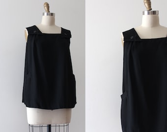 vintage 1950s blouse // 50s black top