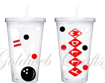 Bowling Personalized Double Wall Acrylic Tumbler 16oz