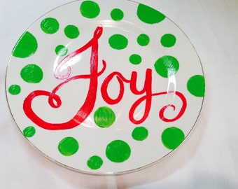 Santa Mug Cookie Plate Hand Painted Personalized With