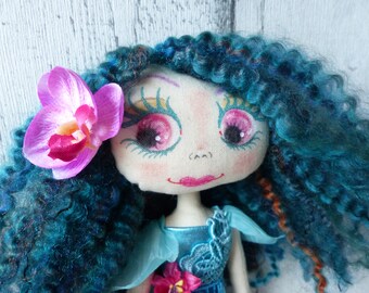 Cassandre poupée de chiffon (rag doll, handmade doll, ooak doll,art doll)